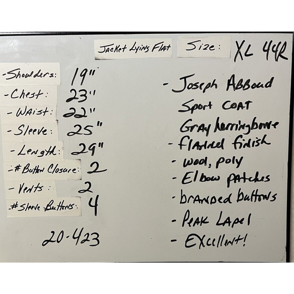 Joseph Abboud XL 44R Mens Gray Herringbone Flannel Blazer Sport Jacket - Picture 9 of 14